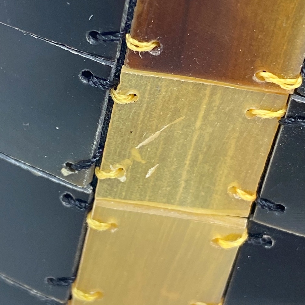 Rectangular Handbag With Brown Tan Shell Squares - image 6